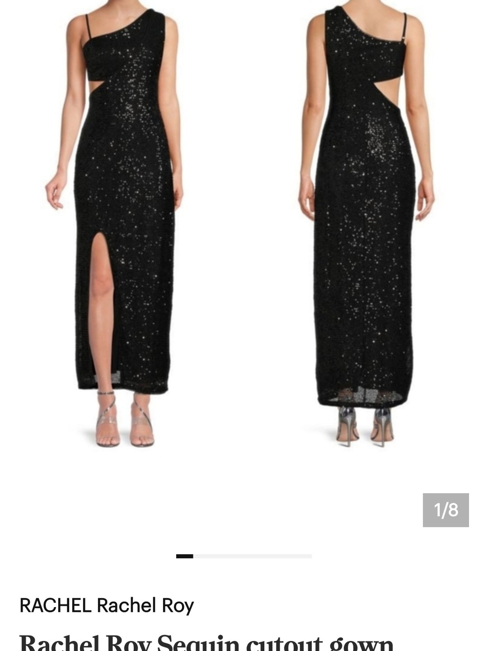 RACHEL Rachel Roy Black Sequin Cutout Gown